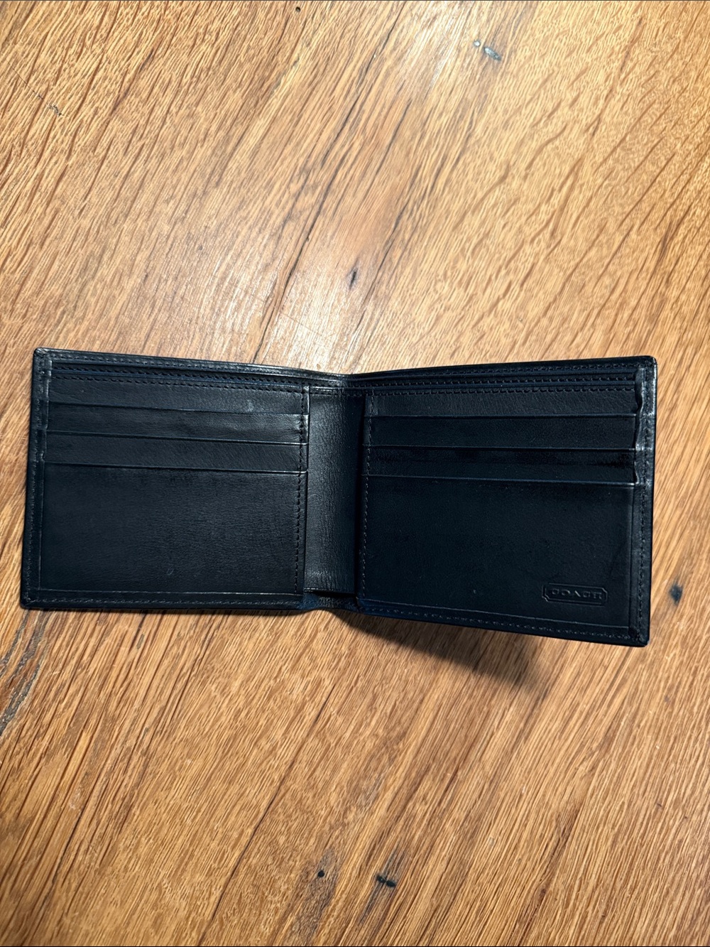 Coach Black Leather Bi-Fold Card Wallet